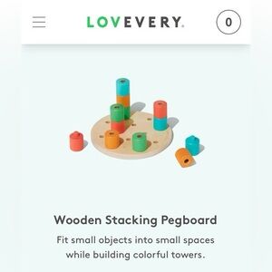 Lovevery wooden stacking pegboard